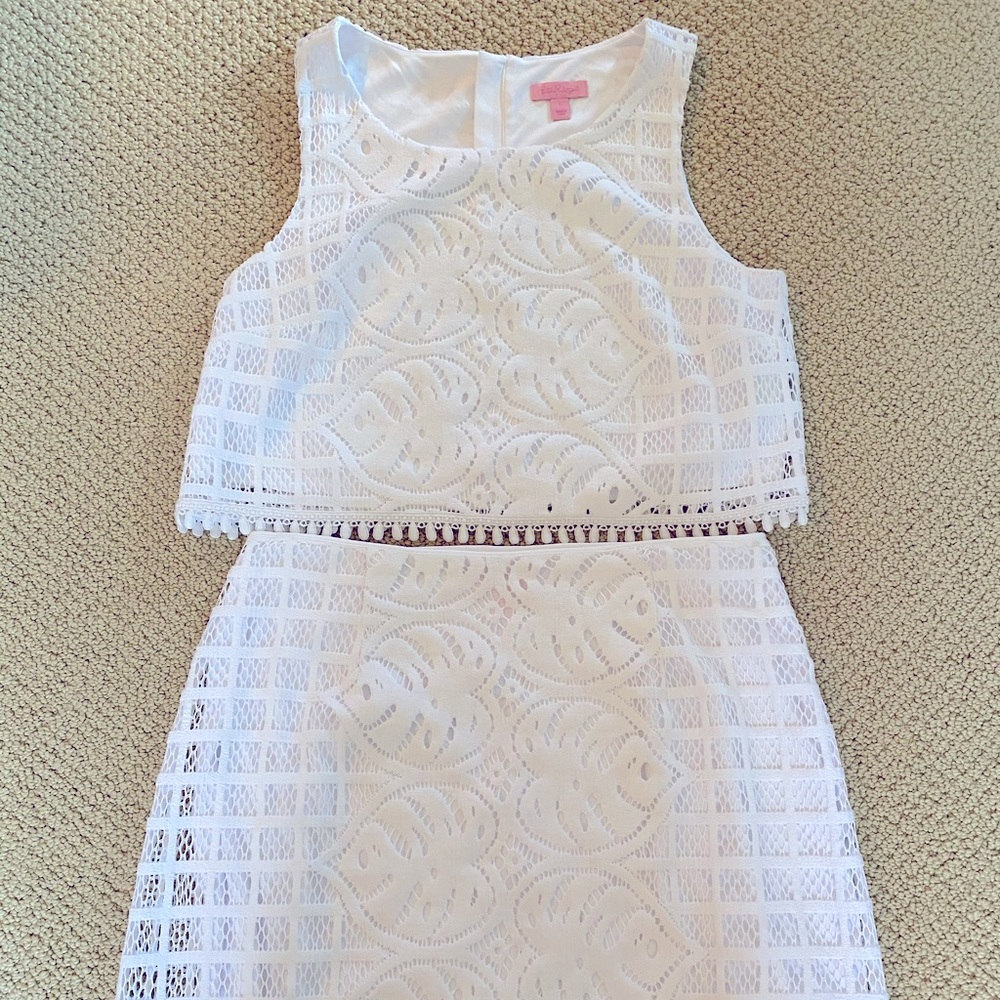 white two piece Lily Pulitzer outfit